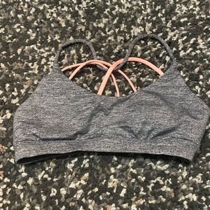 Forever 21 Grey and Pink Strapy Sports Bra Size S